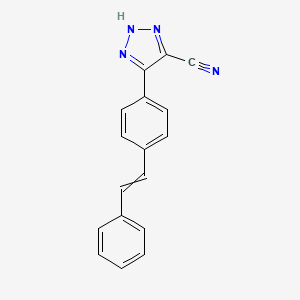 molecular formula C17H12N4 B14622078 5-[4-(2-Phenylethenyl)phenyl]-2H-1,2,3-triazole-4-carbonitrile CAS No. 59584-45-1