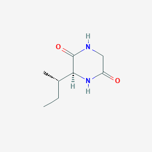 molecular formula C8H14N2O2 B14622120 2,5-Piperazinedione, 3-[(1S)-1-methylpropyl]-, (3S)- CAS No. 59652-63-0