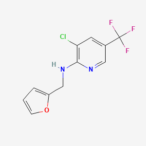 molecular formula C11H8ClF3N2O B1462216 3-chloro-N-(furan-2-ylmethyl)-5-(trifluoromethyl)pyridin-2-amine CAS No. 1036578-95-6