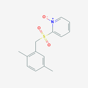 molecular formula C14H15NO3S B14622216 Pyridine, 2-[[(2,5-dimethylphenyl)methyl]sulfonyl]-, 1-oxide CAS No. 60263-80-1