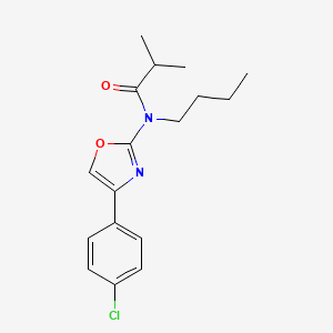 molecular formula C17H21ClN2O2 B14622224 N-Butyl-N-[4-(4-chlorophenyl)-1,3-oxazol-2-YL]-2-methylpropanamide CAS No. 57068-74-3