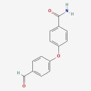 molecular formula C14H11NO3 B1462225 4-(4-Formyl-phenoxy)-benzamide CAS No. 676494-67-0