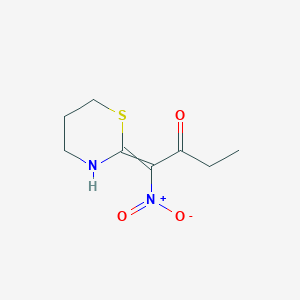 molecular formula C8H12N2O3S B14622258 1-Nitro-1-(1,3-thiazinan-2-ylidene)butan-2-one CAS No. 60516-81-6