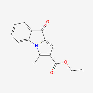 molecular formula C15H13NO3 B14622274 9H-Pyrrolo[1,2-a]indole-2-carboxylic acid, 3-methyl-9-oxo-, ethyl ester CAS No. 60706-06-1