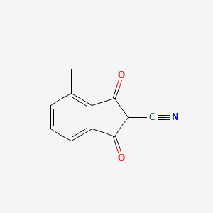 molecular formula C11H7NO2 B14622289 4-Methyl-1,3-dioxo-2,3-dihydro-1H-indene-2-carbonitrile CAS No. 58138-35-5