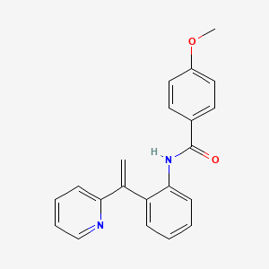 molecular formula C21H18N2O2 B14622328 4-Methoxy-N-{2-[1-(pyridin-2-yl)ethenyl]phenyl}benzamide CAS No. 58754-27-1