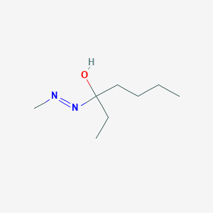 molecular formula C8H18N2O B14622364 3-[(E)-Methyldiazenyl]heptan-3-ol CAS No. 57910-20-0