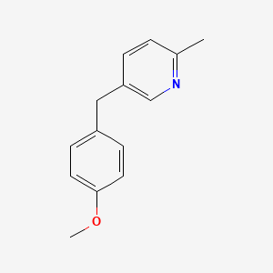 molecular formula C14H15NO B14622430 5-[(4-Methoxyphenyl)methyl]-2-methylpyridine CAS No. 60611-86-1