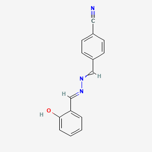 molecular formula C15H11N3O B14622432 4-[[(E)-(2-hydroxyphenyl)methylidenehydrazinylidene]methyl]benzonitrile 