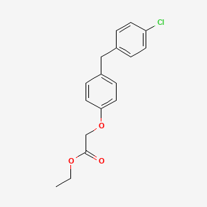 molecular formula C17H17ClO3 B14622441 Acetic acid, 2-(4-(4-chlorobenzyl)phenoxy)-, ethyl ester CAS No. 57081-29-5