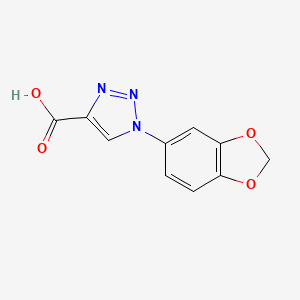 molecular formula C10H7N3O4 B1462245 1-(1,3-benzodioxol-5-yl)-1H-1,2,3-triazole-4-carboxylic acid CAS No. 1038240-91-3