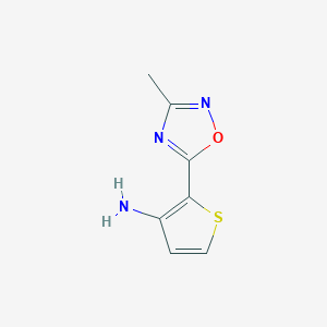 molecular formula C7H7N3OS B1462246 2-(3-Methyl-1,2,4-oxadiazol-5-yl)thiophen-3-amine CAS No. 1040011-34-4
