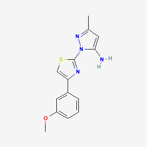 molecular formula C14H14N4OS B1462247 1-[4-(3-methoxyphenyl)-1,3-thiazol-2-yl]-3-methyl-1H-pyrazol-5-amine CAS No. 1173251-62-1