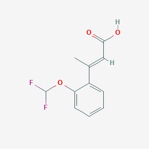molecular formula C11H10F2O3 B1462254 3-[2-(Difluoromethoxy)phenyl]but-2-enoic acid CAS No. 1049158-10-2