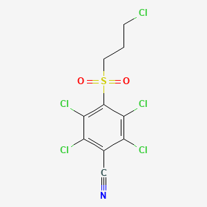 Benzonitrile, 4-((3-chloropropyl)sulfonyl)-2,3,5,6-tetrachloro-