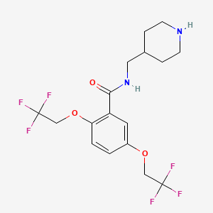 molecular formula C17H20F6N2O3 B14622683 N-[(Piperidin-4-yl)methyl]-2,5-bis(2,2,2-trifluoroethoxy)benzamide CAS No. 57415-51-7