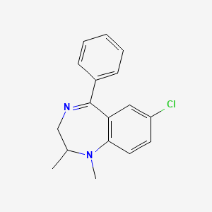 molecular formula C17H17ClN2 B14622694 1H-1,4-Benzodiazepine, 7-chloro-2,3-dihydro-1,2-dimethyl-5-phenyl- CAS No. 57988-24-6