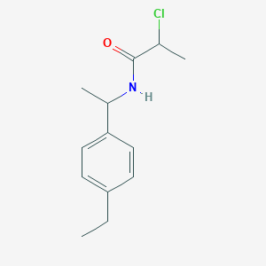molecular formula C13H18ClNO B1462289 2-chloro-N-[1-(4-ethylphenyl)ethyl]propanamide CAS No. 1153022-40-2