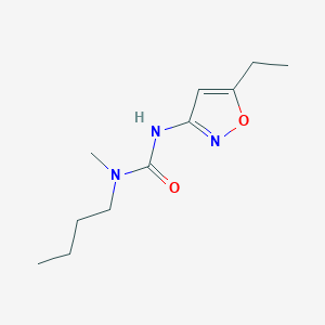 molecular formula C11H19N3O2 B14623002 N-Butyl-N'-(5-ethyl-1,2-oxazol-3-yl)-N-methylurea CAS No. 55808-55-4