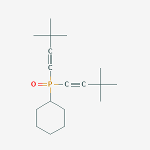 molecular formula C18H29OP B14623012 Cyclohexylbis(3,3-dimethylbut-1-yn-1-yl)oxo-lambda~5~-phosphane CAS No. 57045-04-2