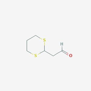 molecular formula C6H10OS2 B14623016 (1,3-Dithian-2-yl)acetaldehyde CAS No. 57688-55-8