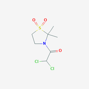 molecular formula C7H11Cl2NO3S B14623017 3-(Dichloroacetyl)-2,2-dimethyl-1lambda~6~,3-thiazolidine-1,1-dione CAS No. 54896-22-9