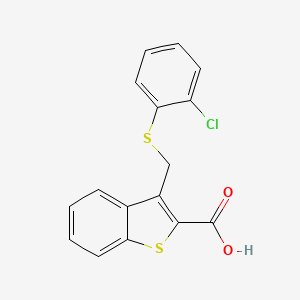 3-{[(2-Chlorophenyl)sulfanyl]methyl}-1-benzothiophene-2-carboxylic acid