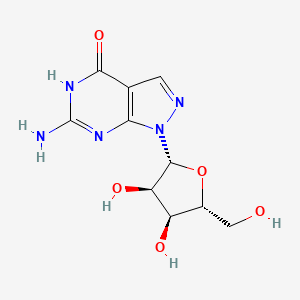 molecular formula C10H13N5O5 B1462312 6-氨基-1-β-D-核糖呋喃糖基吡唑并(3,4-d)嘧啶-4-酮 CAS No. 85426-74-0