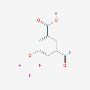 molecular formula C9H5F3O4 B1462408 3-Formyl-5-(trifluoromethoxy)benzoic acid CAS No. 2167993-22-6