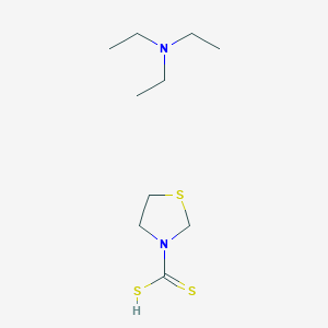 molecular formula C10H22N2S3 B14624102 N,N-diethylethanamine;1,3-thiazolidine-3-carbodithioic acid CAS No. 58706-78-8