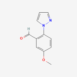 molecular formula C11H10N2O2 B1462411 5-甲氧基-2-(1H-吡唑-1-基)苯甲醛 CAS No. 1015845-56-3