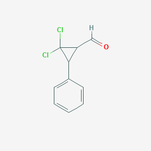 molecular formula C10H8Cl2O B14624131 2,2-Dichloro-3-phenylcyclopropane-1-carbaldehyde CAS No. 57976-72-4