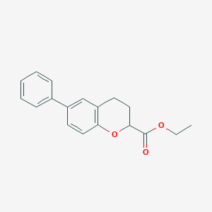 2H-1-Benzopyran-2-carboxylic acid, 3,4-dihydro-6-phenyl-, ethyl ester