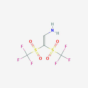 molecular formula C4H3F6NO4S2 B14624141 2,2-Bis(trifluoromethanesulfonyl)ethen-1-amine CAS No. 58510-92-2