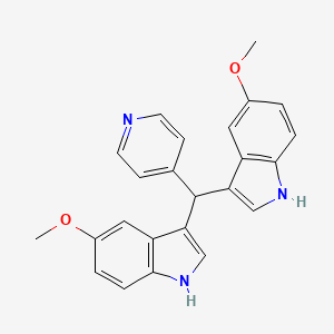 molecular formula C24H21N3O2 B14624189 3,3'-[(Pyridin-4-yl)methylene]bis(5-methoxy-1H-indole) CAS No. 57637-77-1