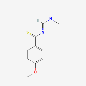 molecular formula C11H14N2OS B14624233 Benzenecarbothioamide, N-[(dimethylamino)methylene]-4-methoxy- CAS No. 58415-00-2