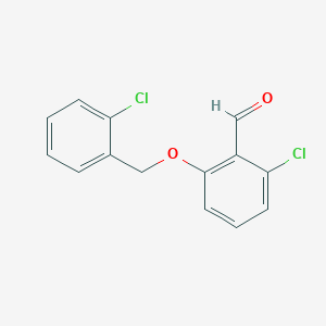 molecular formula C14H10Cl2O2 B1462424 2-氯-6-[(2-氯苯基)甲氧基]苯甲醛 CAS No. 1036489-81-2