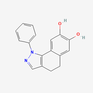 molecular formula C17H14N2O2 B14624256 8-Hydroxy-1-phenyl-1,2,4,5-tetrahydro-7H-benzo[g]indazol-7-one CAS No. 57595-69-4