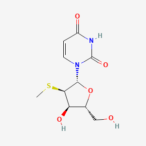 molecular formula C10H14N2O5S B14624289 1-[(2R,3R,4R,5R)-4-hydroxy-5-(hydroxymethyl)-3-methylsulfanyloxolan-2-yl]pyrimidine-2,4-dione CAS No. 56038-30-3