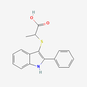 2-[(2-Phenyl-1H-indol-3-yl)sulfanyl]propanoic acid