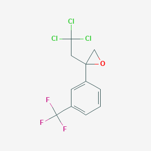 molecular formula C11H8Cl3F3O B14624368 2-(2,2,2-Trichloroethyl)-2-[3-(trifluoromethyl)phenyl]oxirane CAS No. 58993-26-3