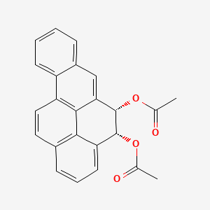 molecular formula C24H18O4 B14624395 Benzo(a)pyrene-4,5-diol, 4,5-dihydro-, diacetate, cis- CAS No. 56182-92-4