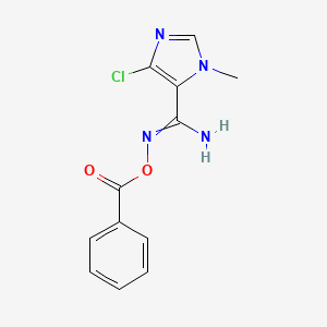 molecular formula C12H11ClN4O2 B14624480 N'-(Benzoyloxy)-4-chloro-1-methyl-1H-imidazole-5-carboximidamide CAS No. 54711-63-6