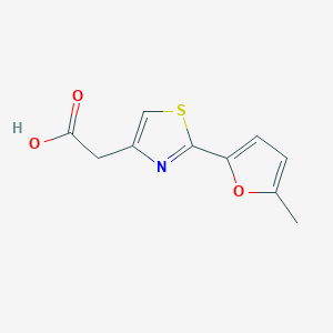 molecular formula C10H9NO3S B1462450 [2-(5-Methyl-2-furyl)-1,3-thiazol-4-yl]acetic acid CAS No. 1050885-30-7