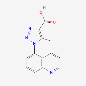 molecular formula C13H10N4O2 B1462451 5-methyl-1-(quinolin-5-yl)-1H-1,2,3-triazole-4-carboxylic acid CAS No. 1049129-19-2