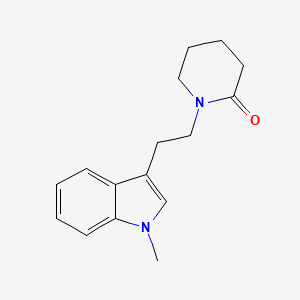 molecular formula C16H20N2O B14624619 1-[2-(1-Methyl-1H-indol-3-yl)ethyl]piperidin-2-one CAS No. 56186-10-8