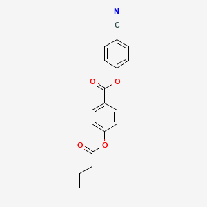 molecular formula C18H15NO4 B14624635 4-Cyanophenyl 4-(butanoyloxy)benzoate CAS No. 56131-51-2