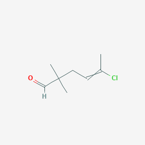 molecular formula C8H13ClO B14624662 5-Chloro-2,2-dimethylhex-4-enal CAS No. 54814-21-0