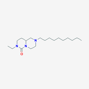 molecular formula C19H37N3O B14624673 2-Decyl-7-ethyloctahydro-6h-pyrazino[1,2-c]pyrimidin-6-one CAS No. 56926-06-8