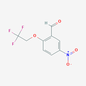 molecular formula C9H6F3NO4 B1462470 5-Nitro-2-(2,2,2-trifluoroethoxy)benzaldehyde CAS No. 1039819-61-8